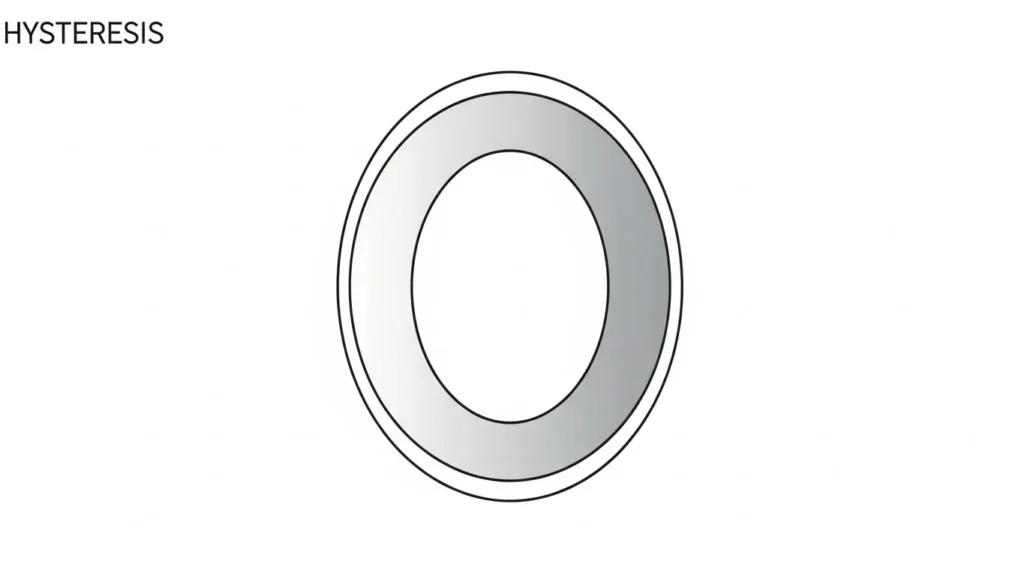 Hysteresis loop illustration representing viscoelastic energy loss during deformation.